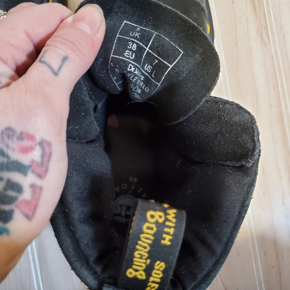 Dr. Martens X Lazy Oaf RARE  Black Buckle Boot Lo Suede Ankle Boots Size 7 - Picture 6 of 7